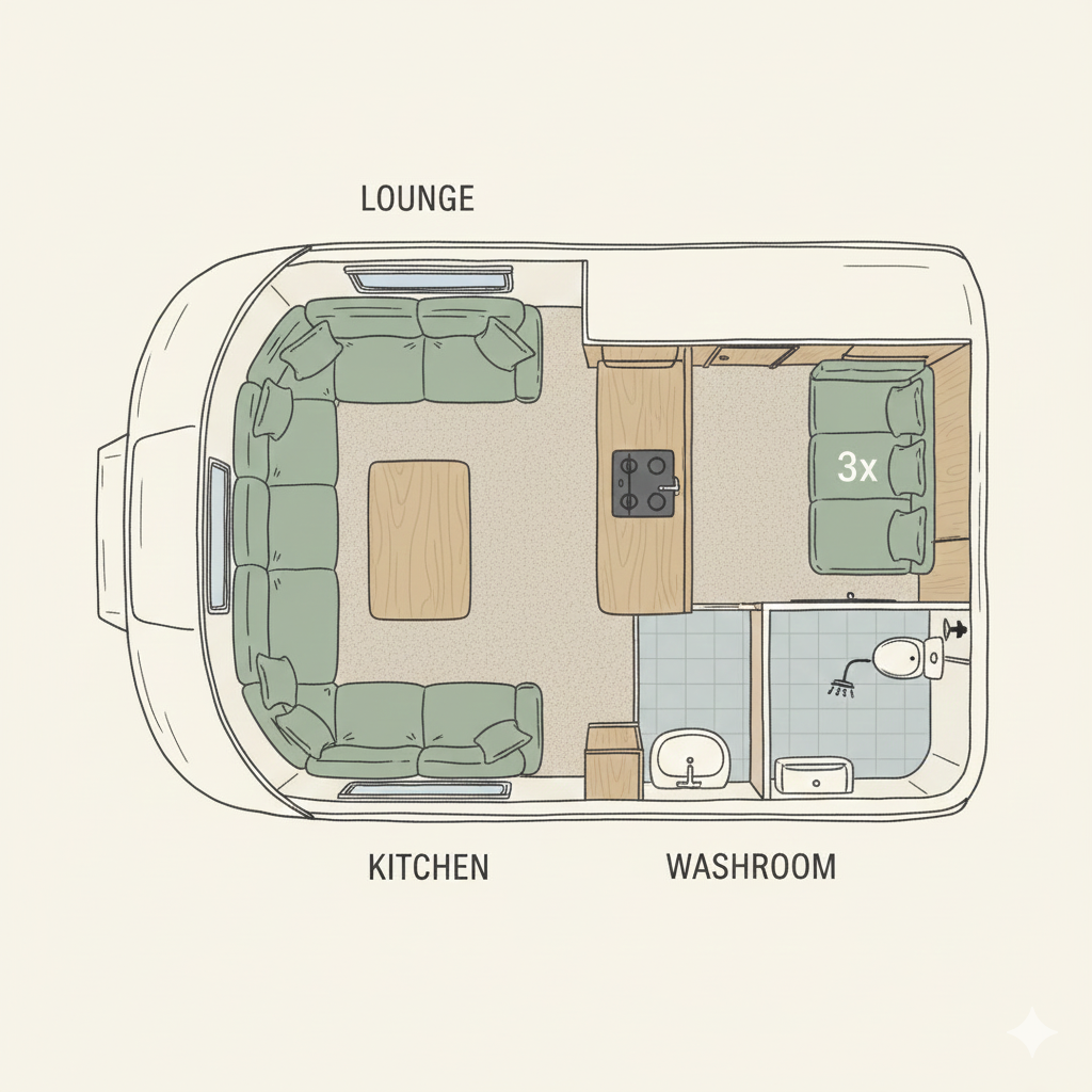 Corner Bunks floorplan